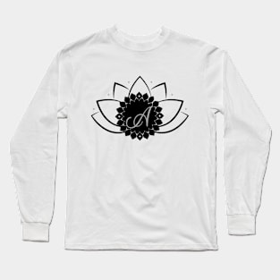 A - Lotus Flower Monogram Long Sleeve T-Shirt